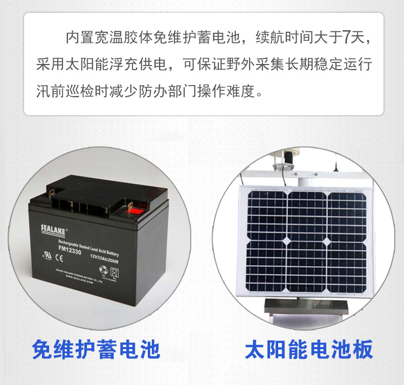 气象监测系统的太阳能电池板和蓄电池